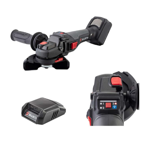 Slika Baterijska kotna brusilka z 2 baterijama in polnilcem + USB-C polnilnim adapterjem