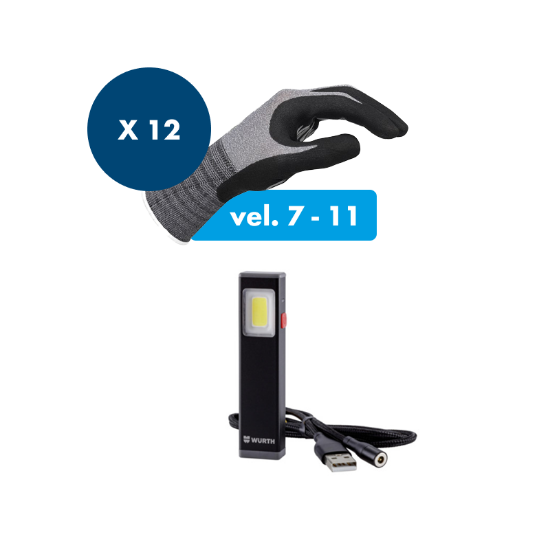 Slika LED MINI ŽEPNA SVETILKA IN 12X ZAŠČITNE ROKAVICE TIGERFLEX