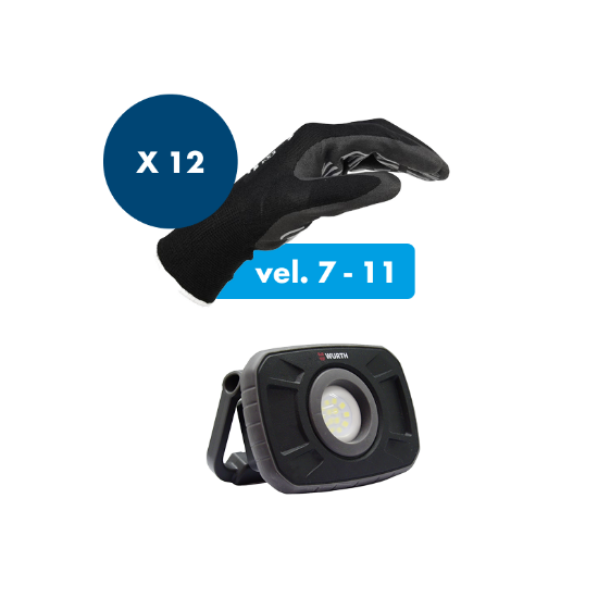 Slika LED DELOVNA LUČ ERGOPOWER MINI IN 12X ZAŠČITNE ROKAVICE TIGERFLEX COOL