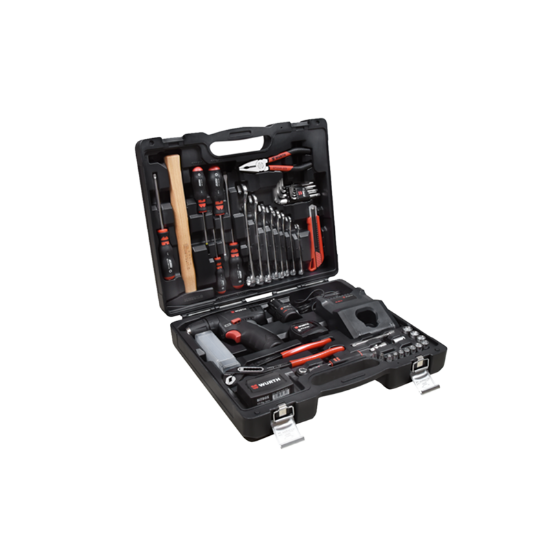 Slika 75-delni set ročnega orodja z 12V baterijskim vrtalnim vijačnikom