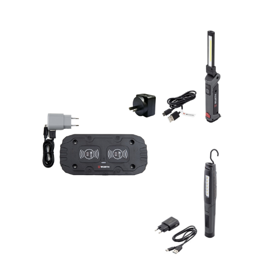 Slika LED ROČNI DELOVNI SVETILKI ERGOPOWER SLIM+ IN BEND+ TER POLNILNA PODLOGA ZA BREZŽIČNO POLNJENJE PAD II