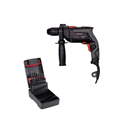 Slika Električni vrtalnik za lažja dela in set svedrov 1 - 10mm za kovino