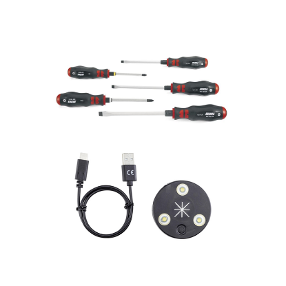 Slika LED DELOVNA SVETILKA CLIP-ON IN 5-DELNI SET IZVIJAČEV PH/SL