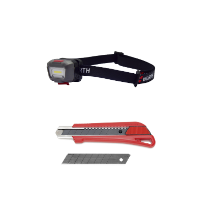 Slika LED NAGLAVNA SVETILKA ERGOPOWER PETITE IN 18 MM POMIČNI NOŽ Z 10 REZILI