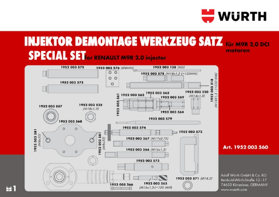 Slika ORODJE ZA DEMONTAŽO INJEKTORJEV M9R 2,0 DCI-SET