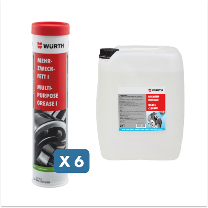 Slika Tekočine za čiščenje in razmaščevanje (1 x 20 l) + 6 x litijeva mast v kartuši (3 x 400 g)