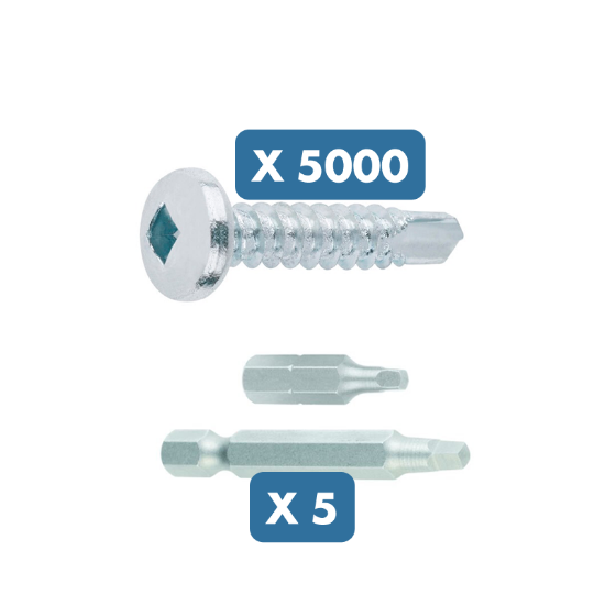 Slika 5000 x samovrtalni vijak (4,2 x 16) za pločevino + 5 x 4 kotni nastavek