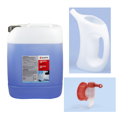 Slika Čistilo za vetrobransko steklo (20 L) + izlivna pipa in posoda z merilno skalo (2 L)