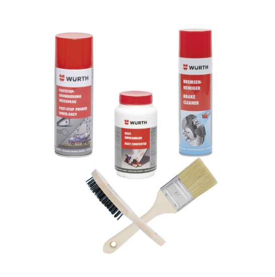 Slika Pretvornik rje (1 L) s čistilom, temeljno barvo, ščetko in čopičem