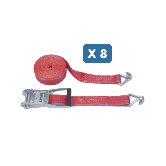 Slika 8 x povezovalni dvodelni trak 5T z ragljo z zategovanjem navzgor