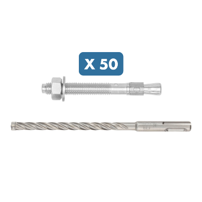 Slika 50 x sidrni vijak (M12 x 110) in SDS Plus sveder za beton (12/215 mm)