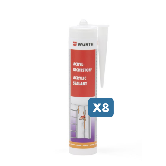 Slika Bela akrilna tesnilna masa (8 x 310 ml)