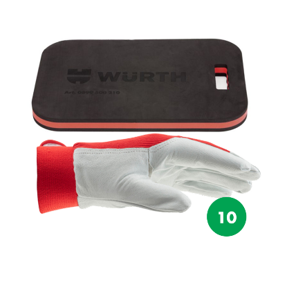 Slika Set keramičar s podlogo za kolena + 2 paroma usnjenih rokavic Protect, vel. 10