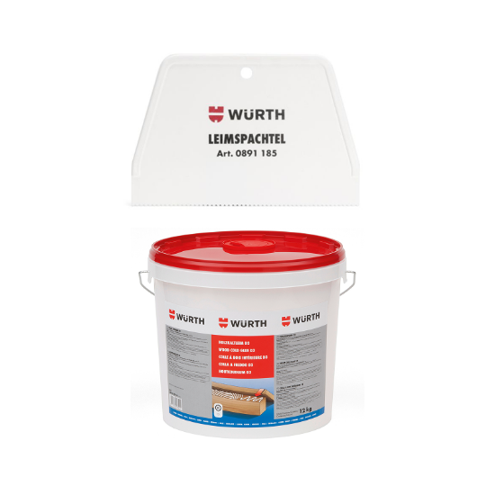 Slika 5 kg lepila za les D3 + lopatica za nanašanje (150 mm)