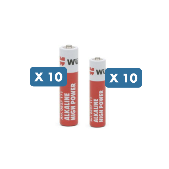 Slika 10 x baterijski vložek AAA + 10 x baterijski vložek AA