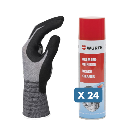 Slika Čistilo za zavore (24 x 500 ml) + 12 x zaščitne rokavice Tigerflex