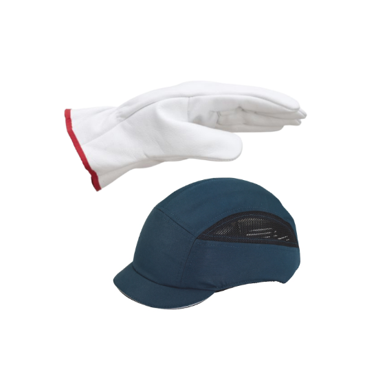 Slika 6 x usnjene rokavice + 1x kapa za zaščito pred udarci