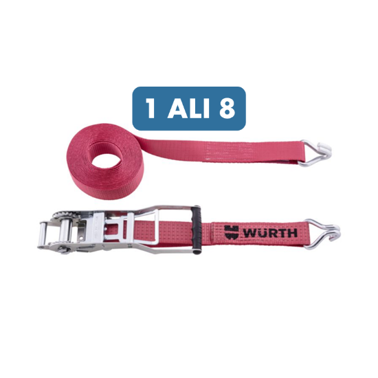 Slika Povezovalni dvodelni trak z ragljo z zategovanjem navzdol (širine 50 mm, dolžine 8 m) 1 ali 8 kosov