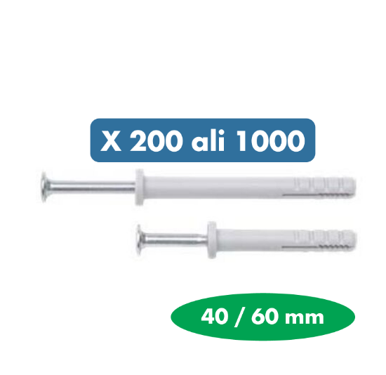 Slika 200/1000 x univerzalni plastični udarni vložek (6 x 40 mm ali 6 x 60 mm)