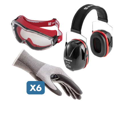Slika Set zaščitnih očal Andromeda, glušnikov WNA 300 + 6 parov protiureznih rokavic, level C