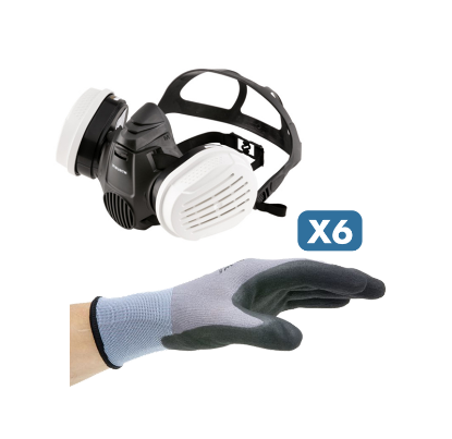 Slika Set za barvanje s polobrazno masko za barvanje, 2 filtroma + 6 pari rokavic Multifit nitril