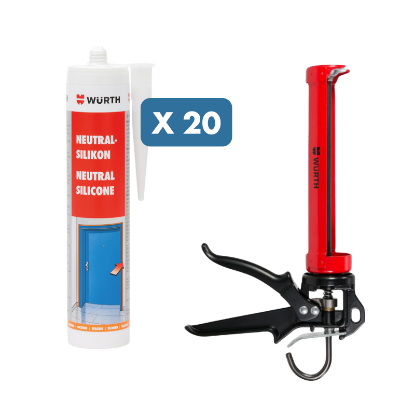 Slika 20 x silikon neutral Transparent + GRATIS ročna pištola za 310 ml kartuše