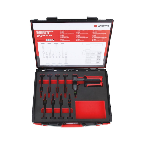 Slika Kratke ročne klešče z račno za stiskanje vtisnih matic M4 do M12 in vijakov M5 do M8