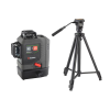 Slika Križni linijski laser z žarkom zelene barve, 3 x 360°,  polnilno baterijo in stojalom nastavljivim od 668 do 1.580mm