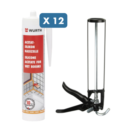 Slika 20 x silikon Neutral (RAL8017) + ročna pištola za kartuše "Basic"