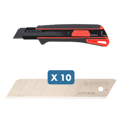 Slika Dvokomponentni nož z drsnikom (25 mm) + 10 rezil "Standard"