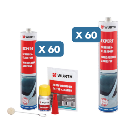 Slika 60 x set lepilo za steklo Expert + 60 kartuš MultiPack