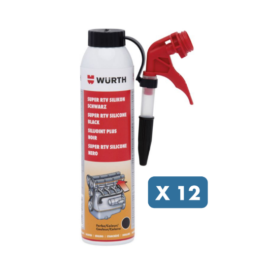 Slika 12 x super RTV silikon, 200 ml (črn)