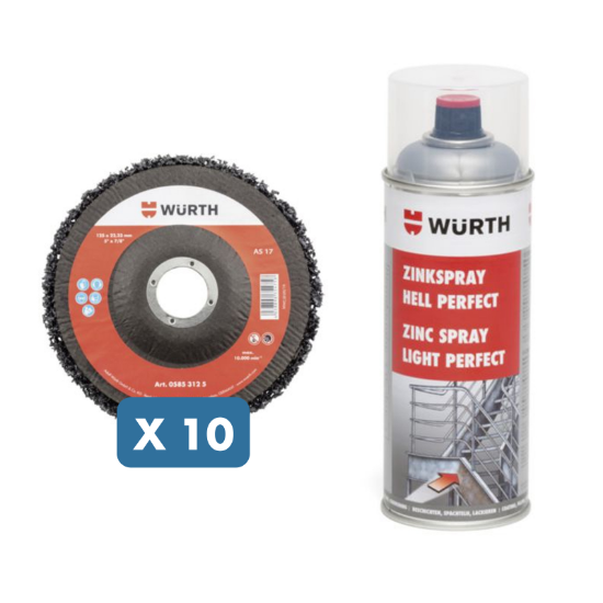 Slika 10 x najlonska brusna plošča 115 + cink sprej za zaščito površine