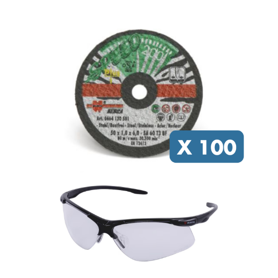 Slika 100 x Profi rezalne plošče za inox 115 + prozorna očala