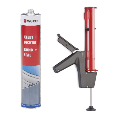 Slika 12 x lepilno tesnilna masa (bela/siva/črna), 310 ml, visokokakovostna ročna pištola za kartuše