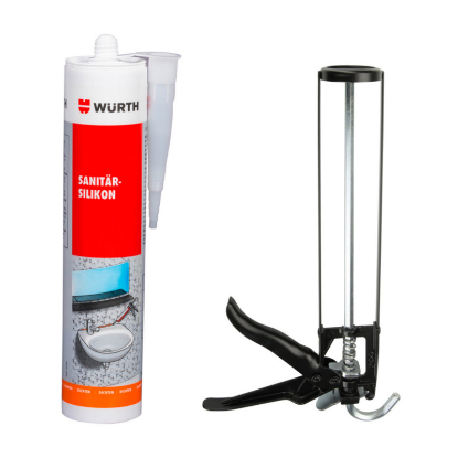 Slika 20 x silikon Acetat (različne barve) + ročna pištola za kartuše "Basic"