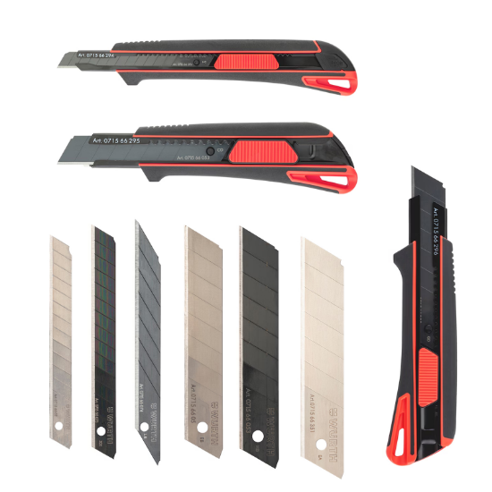 Slika Dvokomponentni nož z drsnikom (9/18/25 mm) + 10 rezil