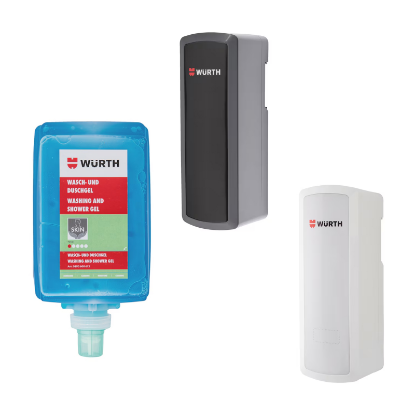 Slika Modro milo za roke (1500 ml) + brezkontaktni dozirnik (črn/bel)