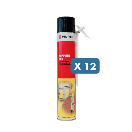 Slika 12 x montažna PU Pena za ročno uporabo s slamico, 750 ml