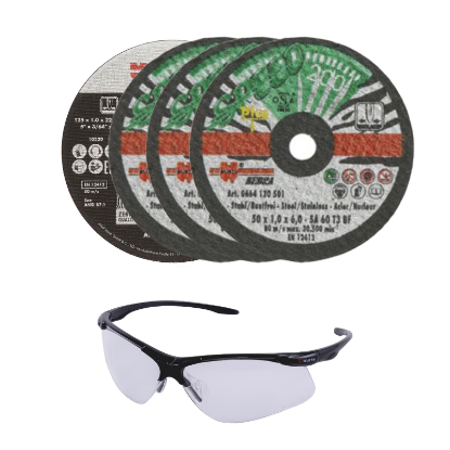 Slika 100x Profi rezalne plošče za inox 115/125/230 + prozorna očala