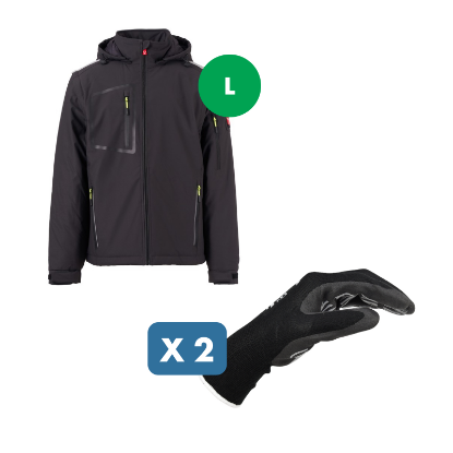 Slika Prehodna delovna jakna LITE PAD 2V1 antracitne barve (velikost S) + rokavice Tigerflex COOL (velikost 10)