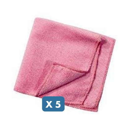 Slika 5 x mikroaktivna krpa, 40x40 cm (rdeče barve)