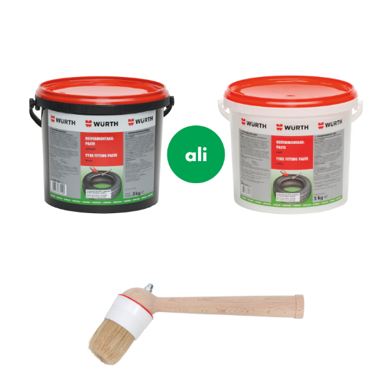 Slika 5 kg bele/črne vulkanizerske paste + čopič za montažo