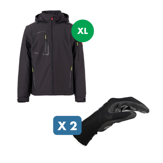 Slika Prehodna delovna jakna LITE PAD 2V1 antracitne barve (velikost S) + rokavice Tigerflex COOL (velikost 10)