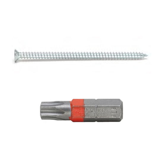 Slika 100 kosov "Turbo" vijakov (na voljo različne dimenzije)+ GRATIS nastavek za vijačenje TX30