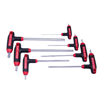 Slika SET T-ROČAJ IZVIJAČEV, S2, IMBUS (HEX) S KROGLIČNO GLAVO, 7 KOSOV