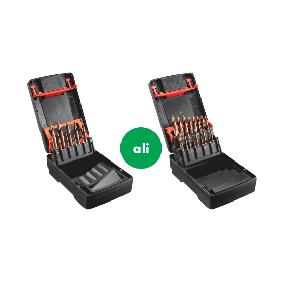 Slika 9- ali 17-delni set svedrov SmartStep Nano s 6 KT vpetjem