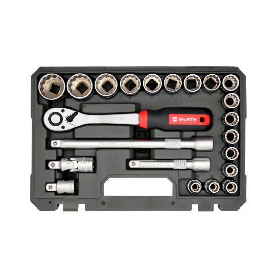 Slika SET NATIČNIH KLJUČEV 1/2", DVOJNI ŠESTROBI (BI-HEX), 22 KOSOV