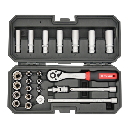 Slika SET NATIČNIH KLJUČEV 1/4", DVOJNI ŠESTROBI (BI-HEX), 24 KOSOV