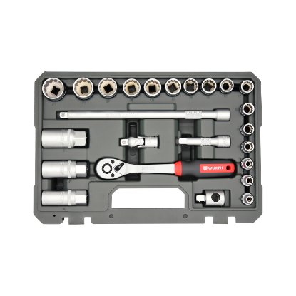 Slika SET NATIČNIH KLJUČEV 3/8", DVOJNI ŠESTROBI (BI-HEX), 24 KOSOV